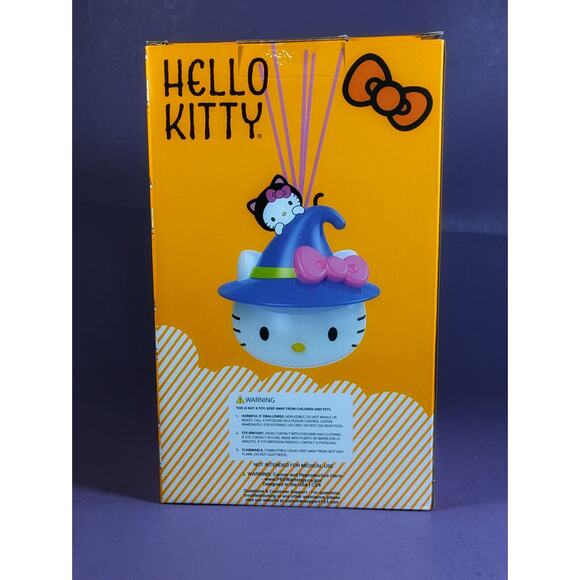 Hello Kitty Face In Witch Hat Halloween Ceramic Reed Diffuser Vanilla Sanrio - Picture 3 of 7